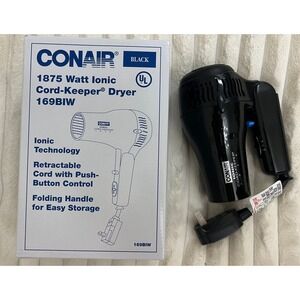 Conair 1875 Watt Ionic Cord-Keeper Dryer Folding Handle Dual Voltage 169BIW